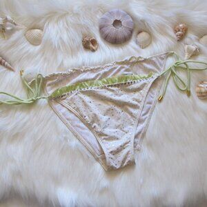 VS | String Bikini Bottom with Rhinestone and Gold